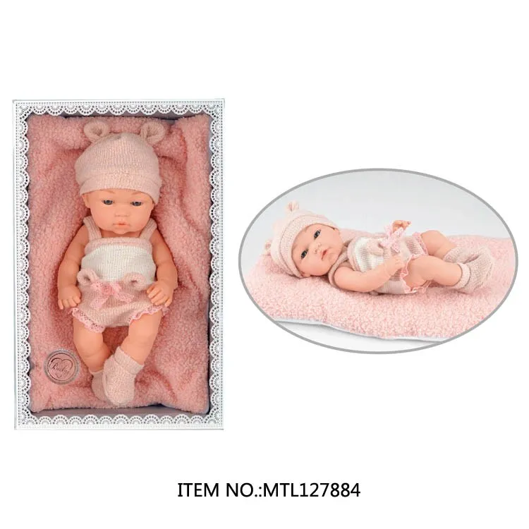 Wholesale Baby Silicone Reborn Sleeping Doll with a Pillow Full Vinyl Doll 10 Inch Dolls Toys