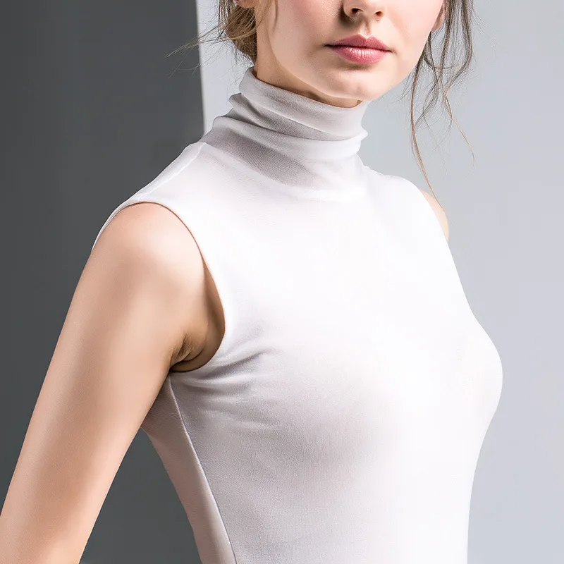 Factory ladies tops woman sleeveless fashion t shirt choker blouse