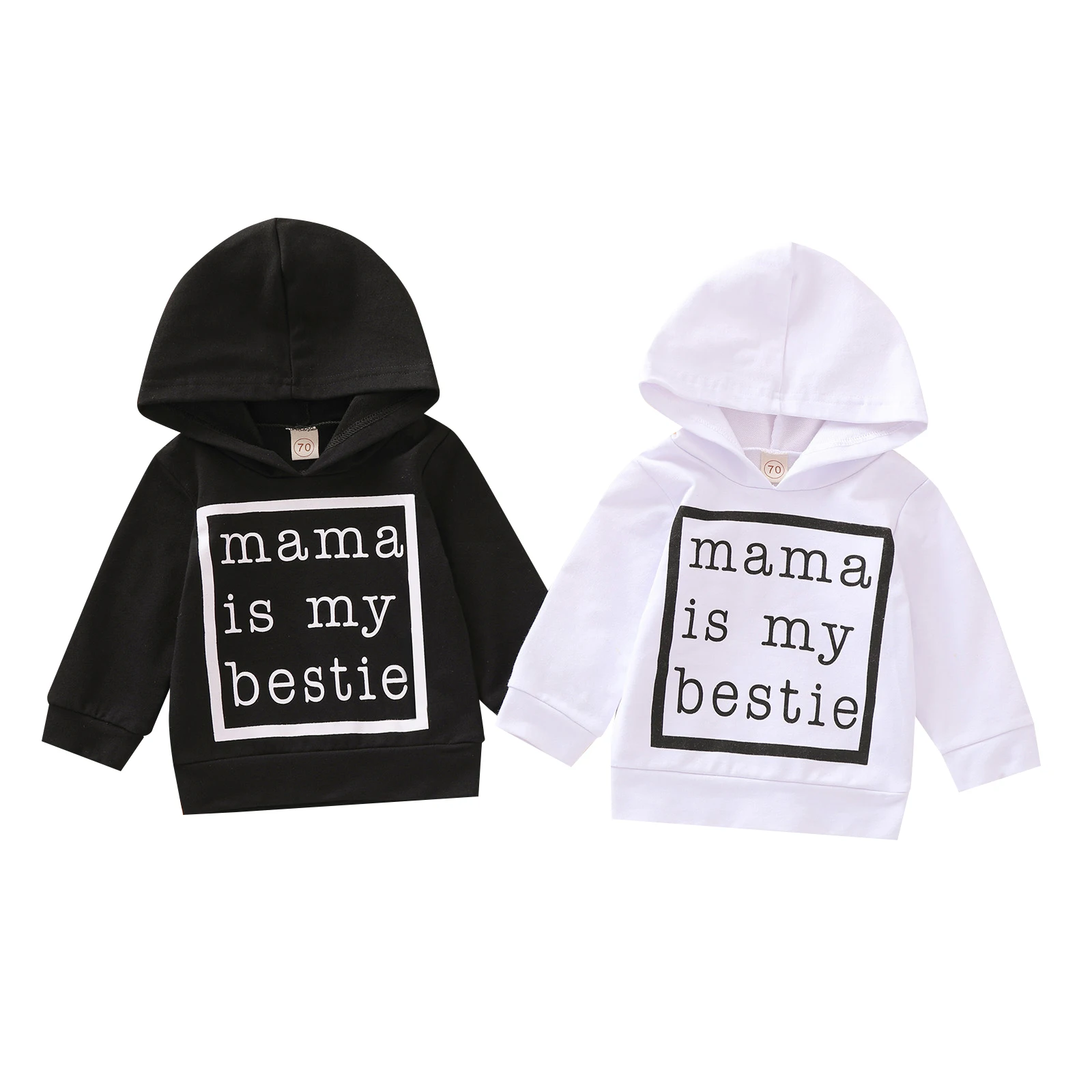 
Sunny Baby 0-6 Years Old Boys and Girls Hoodies and Sweatshirts Black and White Hoodies for Baby 
