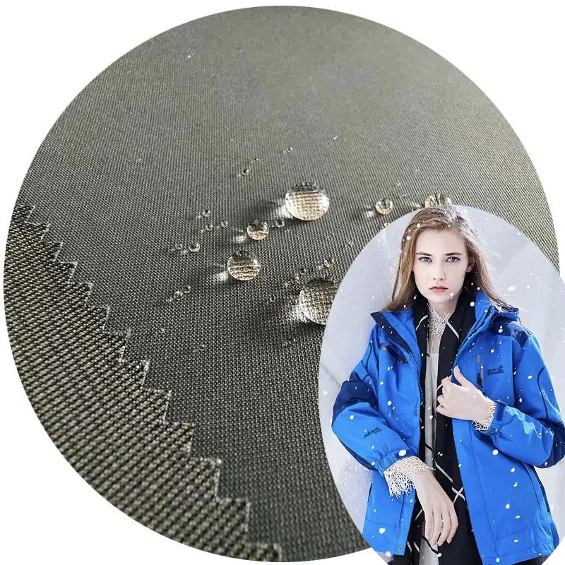 Sandwich Laminated Bicomponent PTFE Membrane Wrinkle Resistant Finish Fabric Used For GTX Jackets