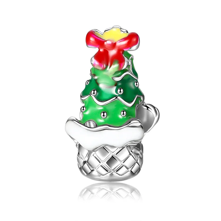 Christmas DIY Bracelet Beads for Women Creative Old White Beard Man House Studs Cross Border Jewelry for Women Kids Girl Teens