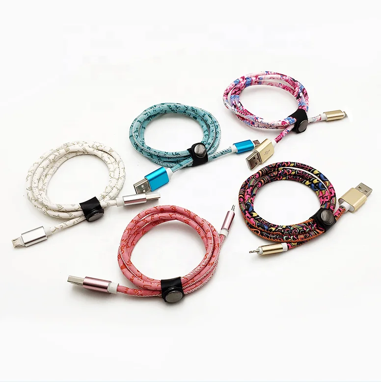 2022 Hot Selling PU Leather USB Cable for Type c for iPhone