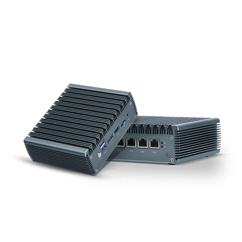 Fanless Computer Quad Core J4125 with 4xi225 226V Lan Ports Firewall Router 4USB Linux Industrial Mini PC