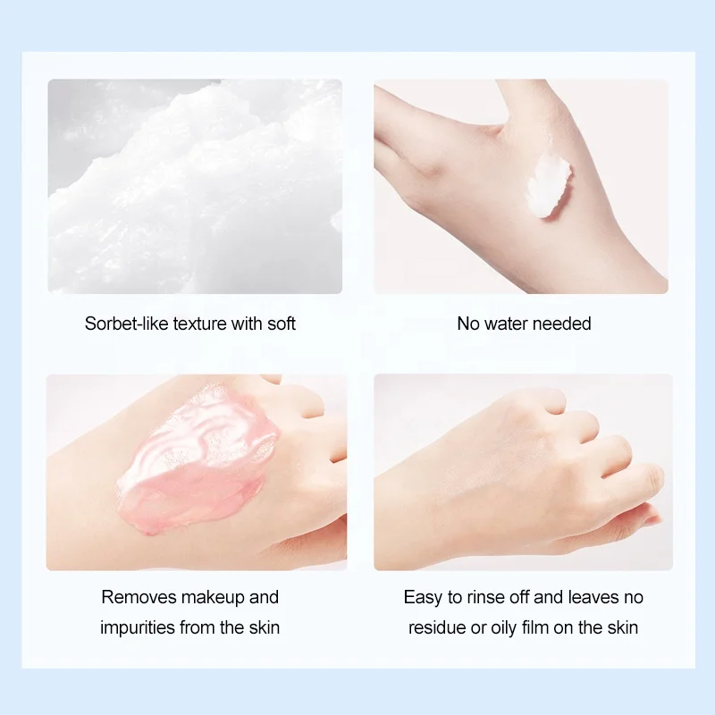 OEM private label makeup remover gel cleansing nourishing skin glutathione facial cleansing balm with hyaluronic Acid