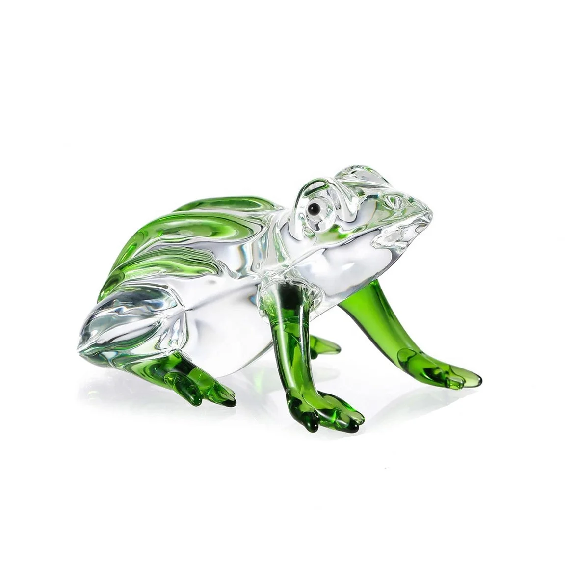 High Quality Green Crystal Glass Green Frog Ornament Home Decoration Crystal Frog Ornament Gift