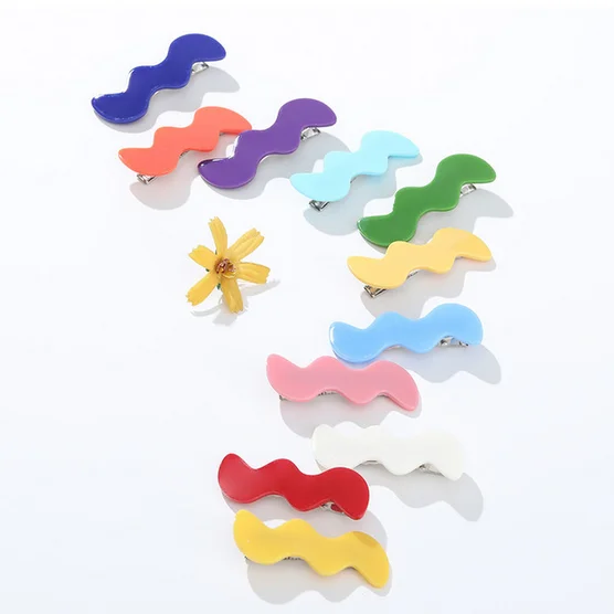Wholesale Colorful Children Plastic Wave Hairband Hair Clips for Girls Hairdress Hair Accessories Jewelry Gift