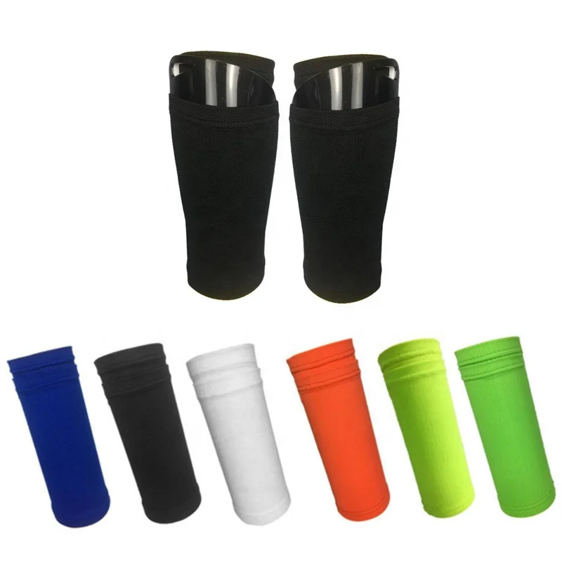 Wholesale Elastic Breathable Sports Soccer Football Calf Compress Support Shin Guards Pads Socks Sleeves Holder With Pocket