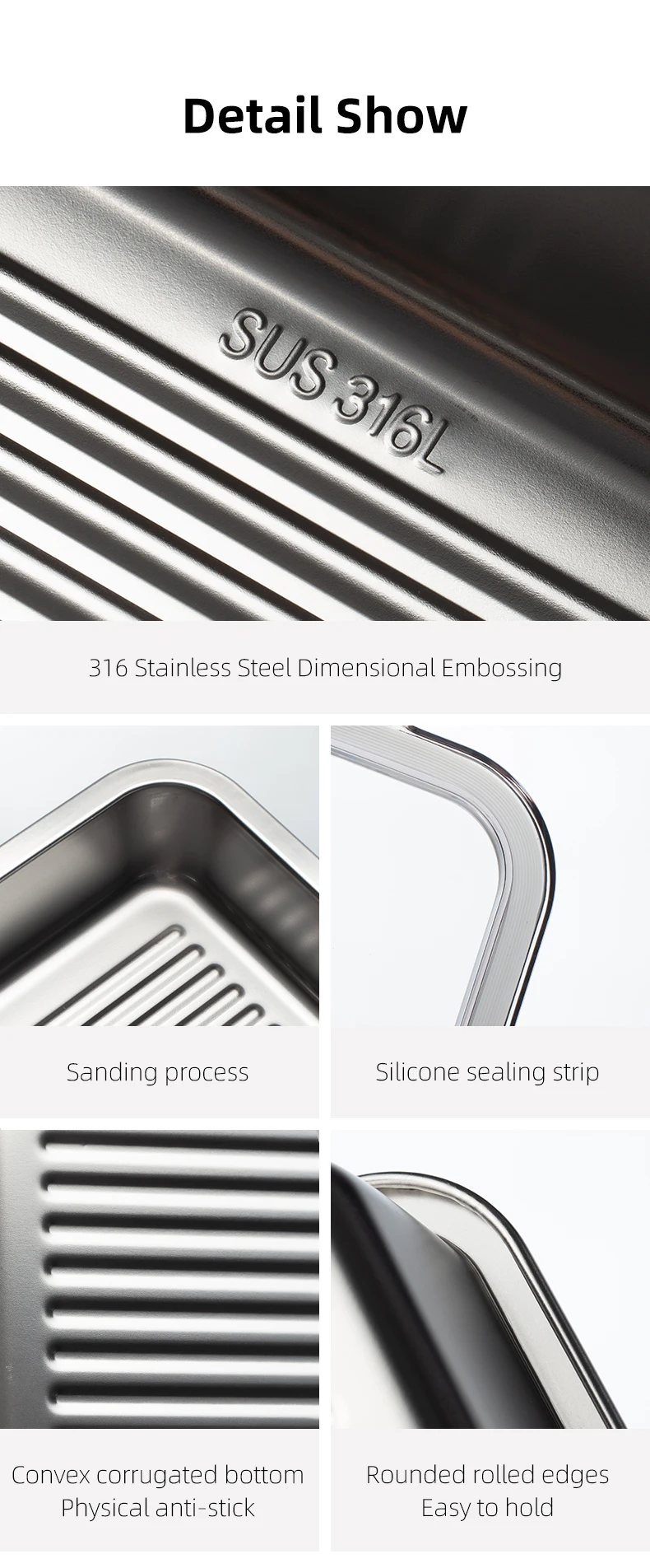 SHIMOYAMA безопасная для посудомоечной машины 316 из нержавеющей стали противень лазаньи тостера глубокий выпечки прямоугольные противни