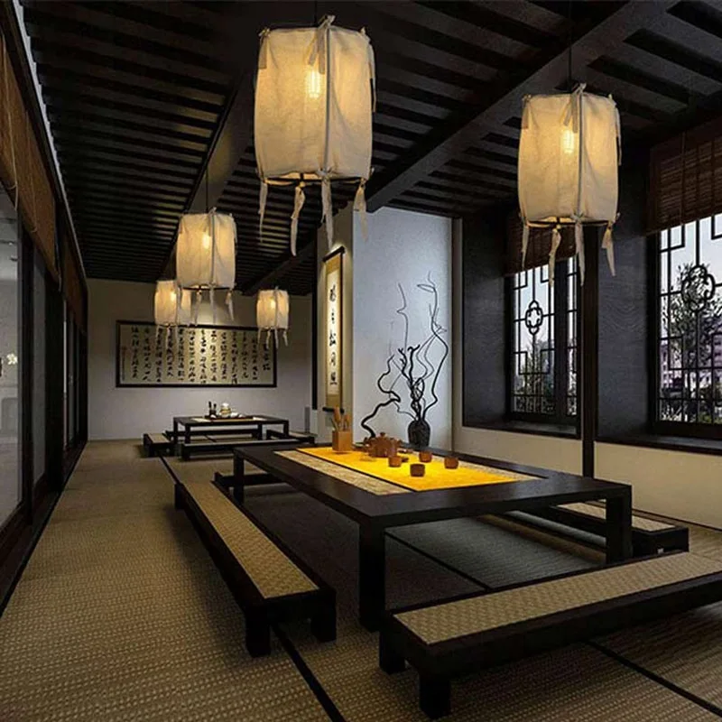 New Japanese Restaurant Simple Teahouse Living Room lighting vintage Decorative pendant lights kitchen
