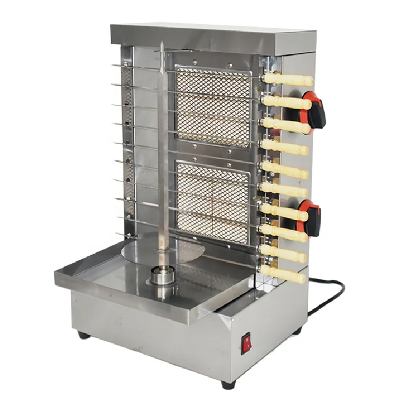 Commercial 2 Burners Gas Shawarma Machine Chicken Automatic Rotating Doner Kebab Machine Chicken Shawarma Grill Machine