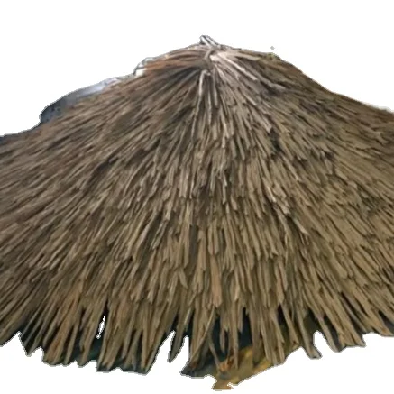 Processing And Customization Pe Plastic Sun Proof Roofing Tiles Houses Synthetic Palm Leaf Thatch Palm Tile Straw Umbrella Bea