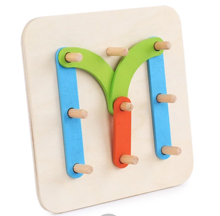 Деревянные строительные Пазлы Монтессори с буквами и цифрами, Набор обучающих игрушек для раннего развития (1600356915610)