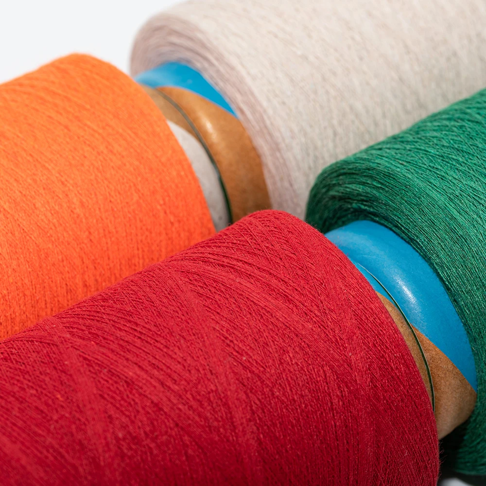 Open End Recycled Cotton  Yarn Canvas Fabric Knitting Yarn OE Cotton Polyester Blend Yarn