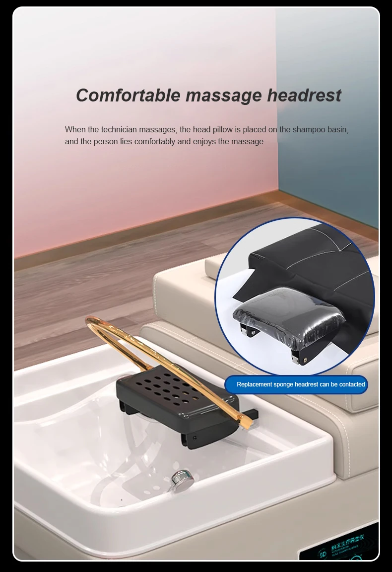 Hot selling Luxury water storage beauty bed massage bed shampoo bed 90L large capacity water tank barber store spa
