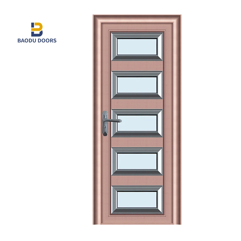 Aluminum bathroom door for houses interior waterproof commercial glass aluminium doors for external factory prices