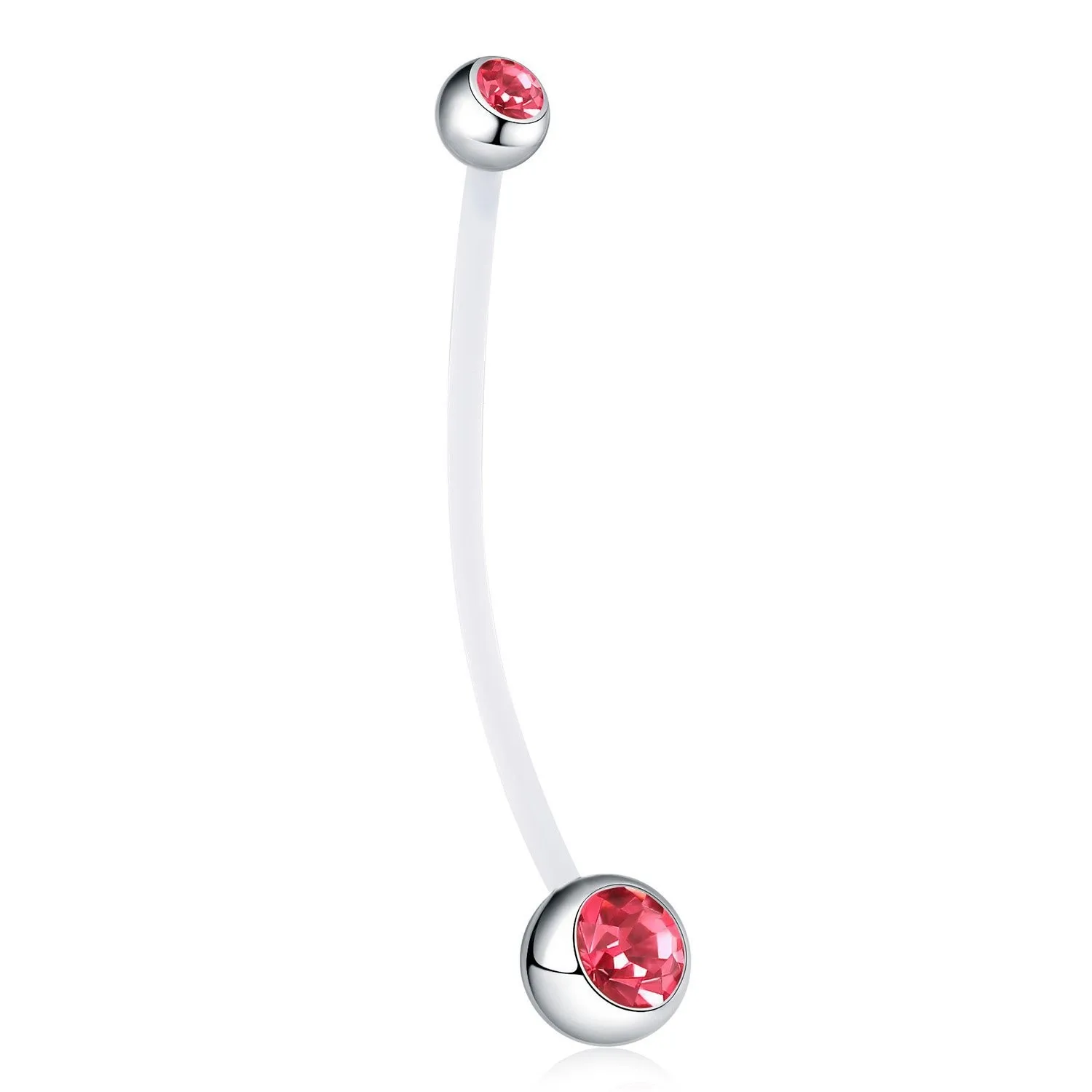 Stylish maternity belly button ring acrylic long soft rod double drill belly ring daily party wear body piercings jewelry
