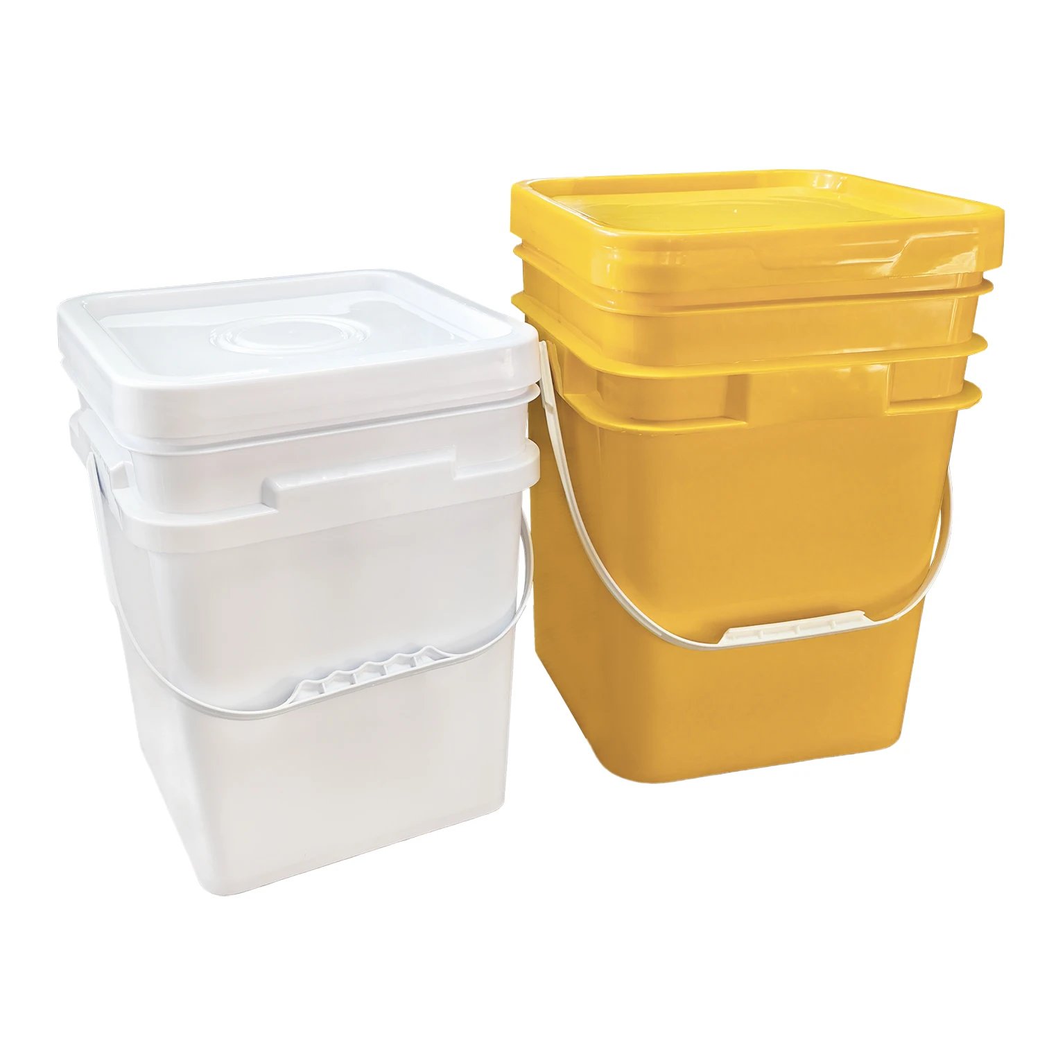 hot sale 5 gallon orange square plastic bucket with screw on lid for liquids