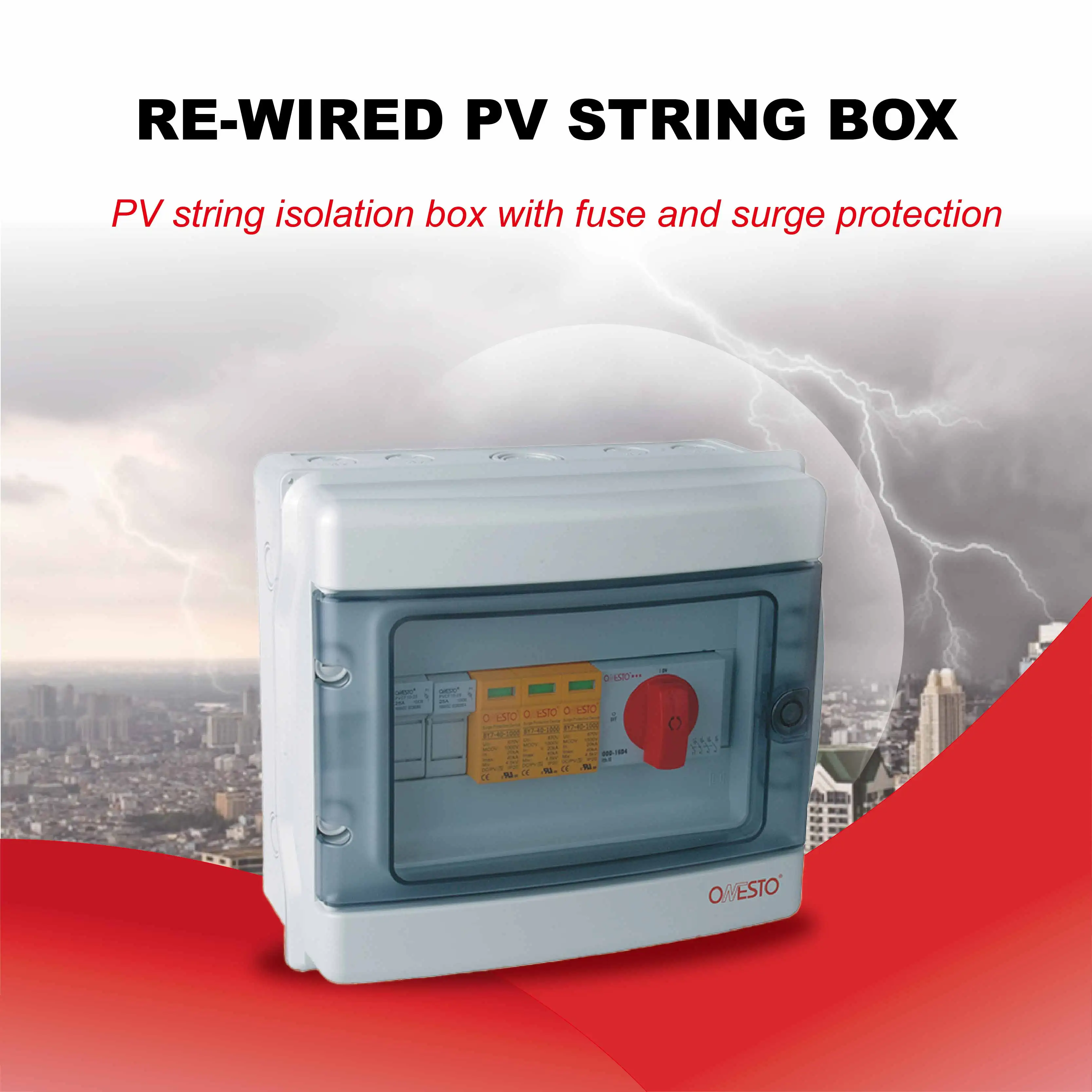 solar electrical junction box ip68 waterproof pv array combiner box 16A 1000V solar dc combiner box