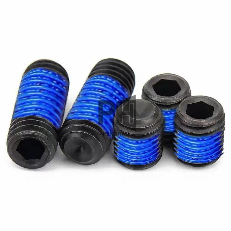 Black Hex Socket Flat Head Machine Thread Locking Screws with Blue Patch Screw M2 M3 M4 M5 M6 M8 Thread Locking Screws