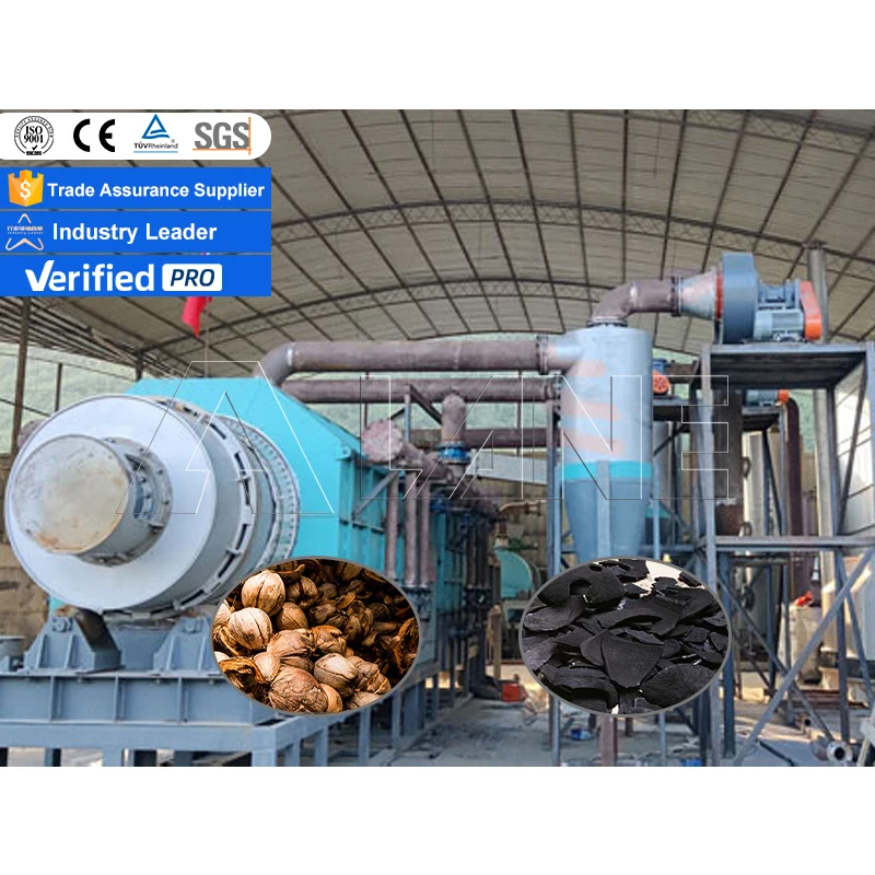 LANE Wood Carbonizing Pyrolysis Furnace Horizontal Biochar Making Machine Charcoal Carbonization Carbon Production Line