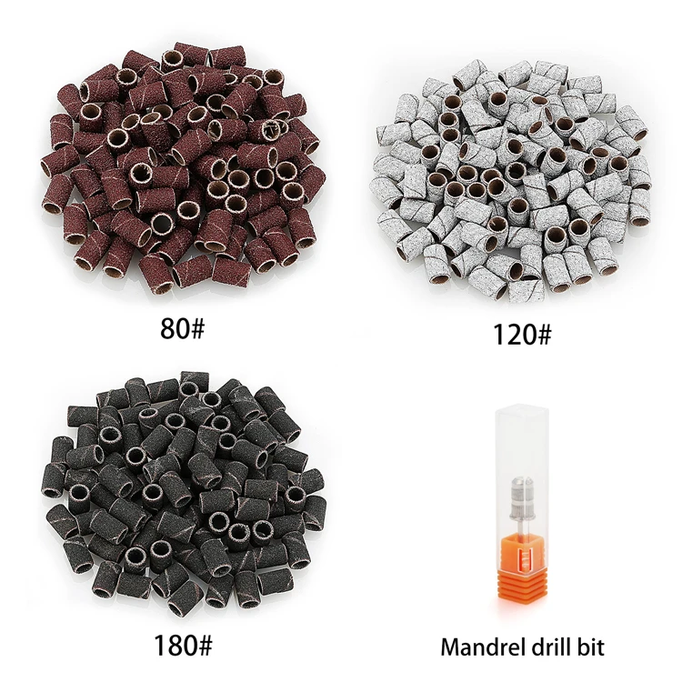 High Quality #180 #120 #80 Sanding Nail Drill Bits Grinding Head Nail Polisher Zebra Sanding Bands Nail Art Beauty Fine Sanding