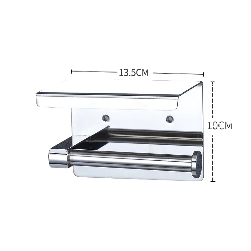 Wall Mount Toilet Paper Holder with Storage Shelf Toilet Tissue Holder with Shelf Toilet Roll Holder For Bathroom Kitchen Home