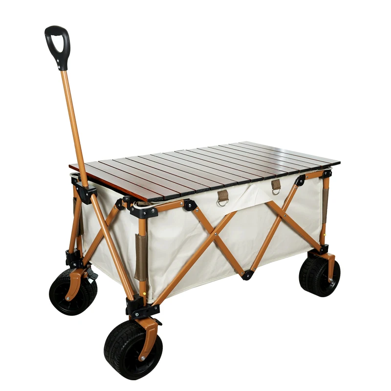 2022 Europe Supermarket Hot Sell Camping Trolley Folding Wagon Carts Foldable Beach Garden Cart Outdoor Utility Wagon