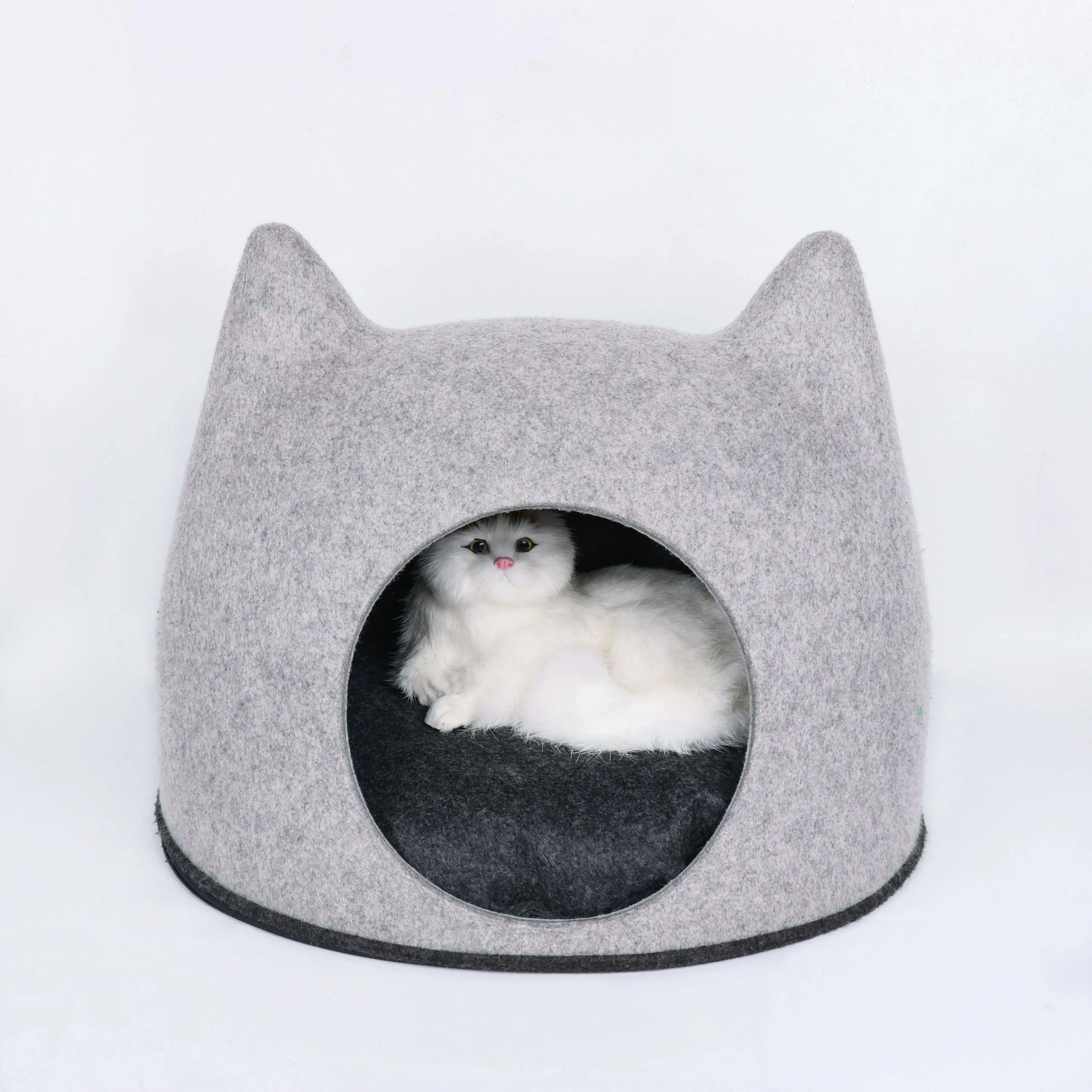 High quality dropshipping pet product pet house for cats and dogs thermal felt cat head cave pet bed