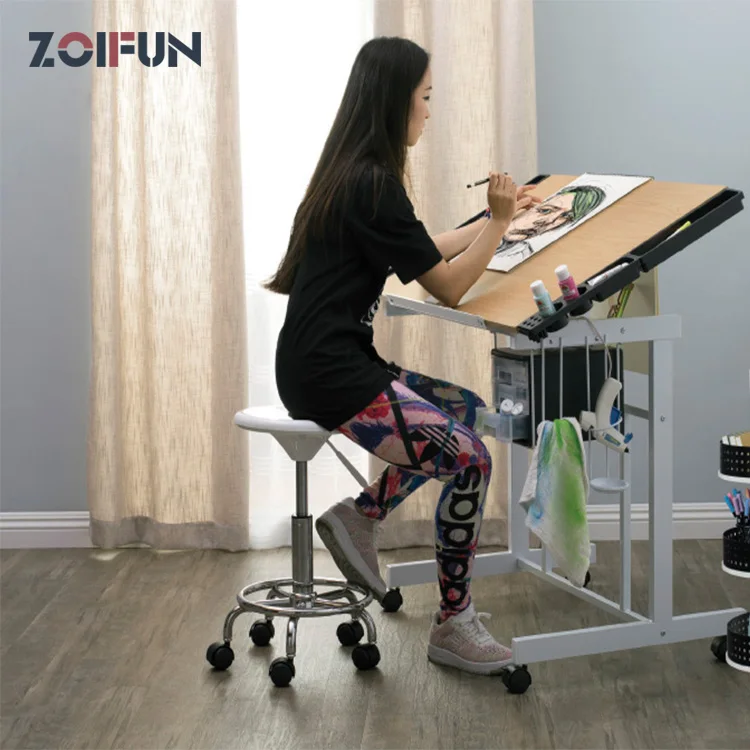 Wooden Adjustable Drawing Tilting Desk Drafting Table Drawing Desk For Drawing