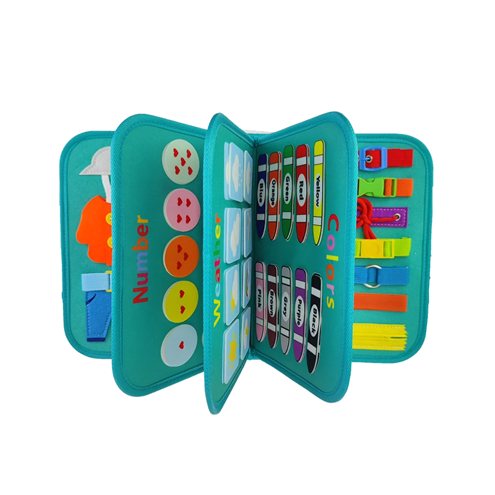 OEM Montessori Educational Toys Soft Felt Book Quiet Activity busy board for 1 2 3 4 5 6 Year Old
