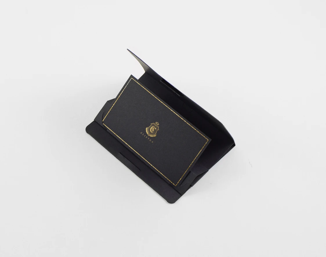 Sobres Black Small Gift Card Hotel Key ID Card Holder Mini Paper Envelope VIP Credit Card Custom Logo Foldable Envelope Boxes