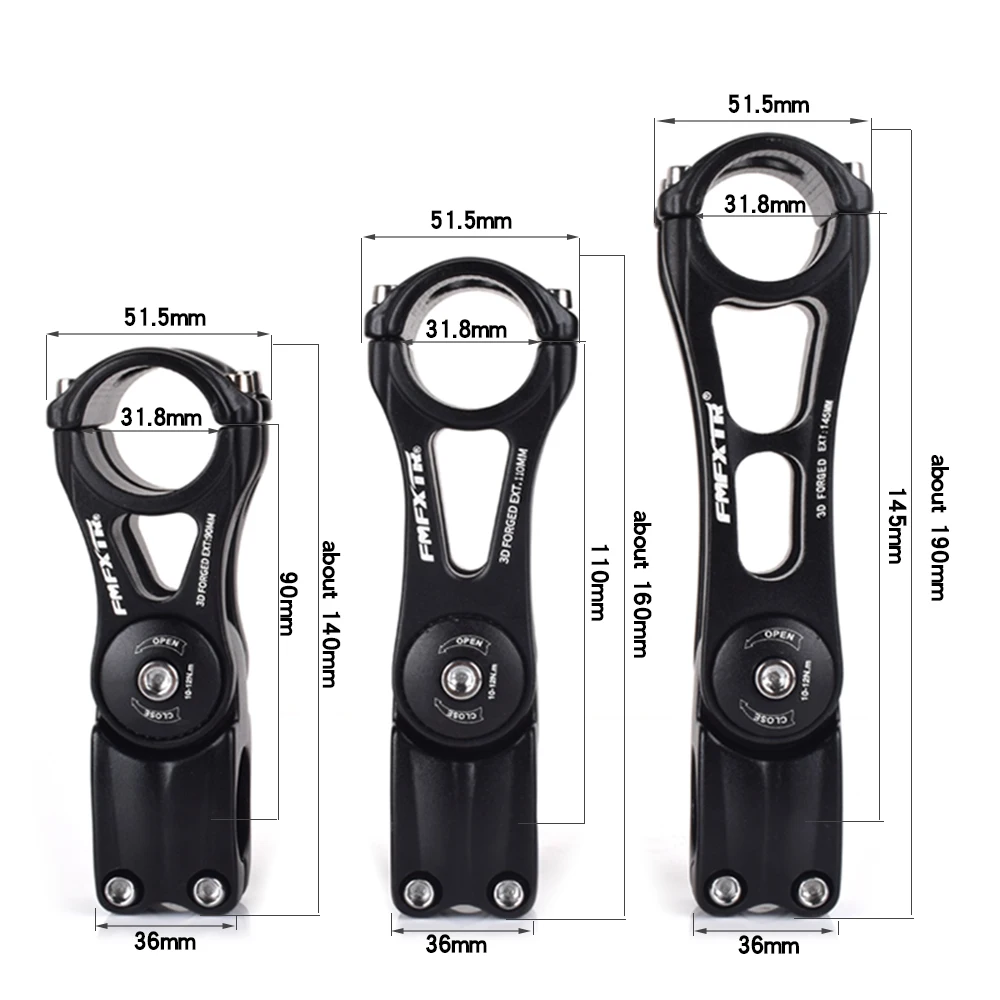 2024 Bicycle handlebar adjustment height 3D forging of MTB stand pipe aluminum alloy Bike stem CNC machining Durable and sturdy