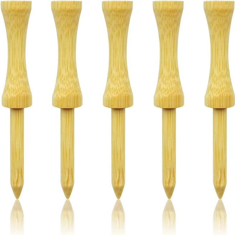 Custom made Step Down Golf Tees 100 Count Wooden Natural colors Bamboo Golf Castle Tees