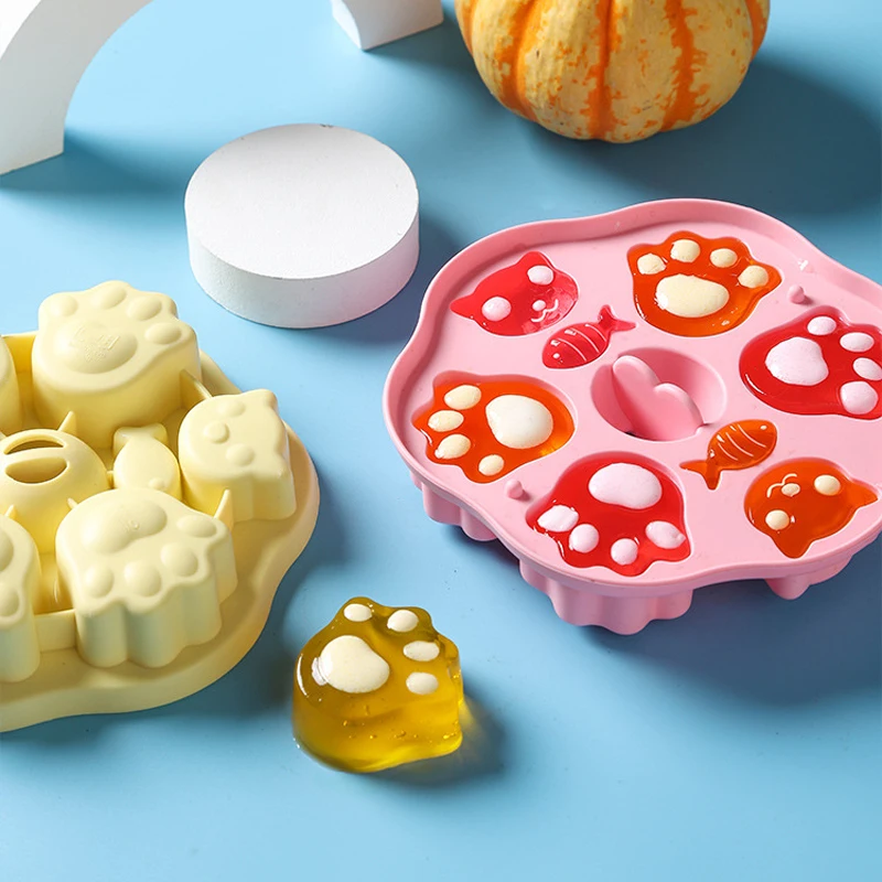 Custom Cute Cat Claw Silicone candy molds Multi functional mold Suitable for hard candy soft candy caramel chocolate ice cubes