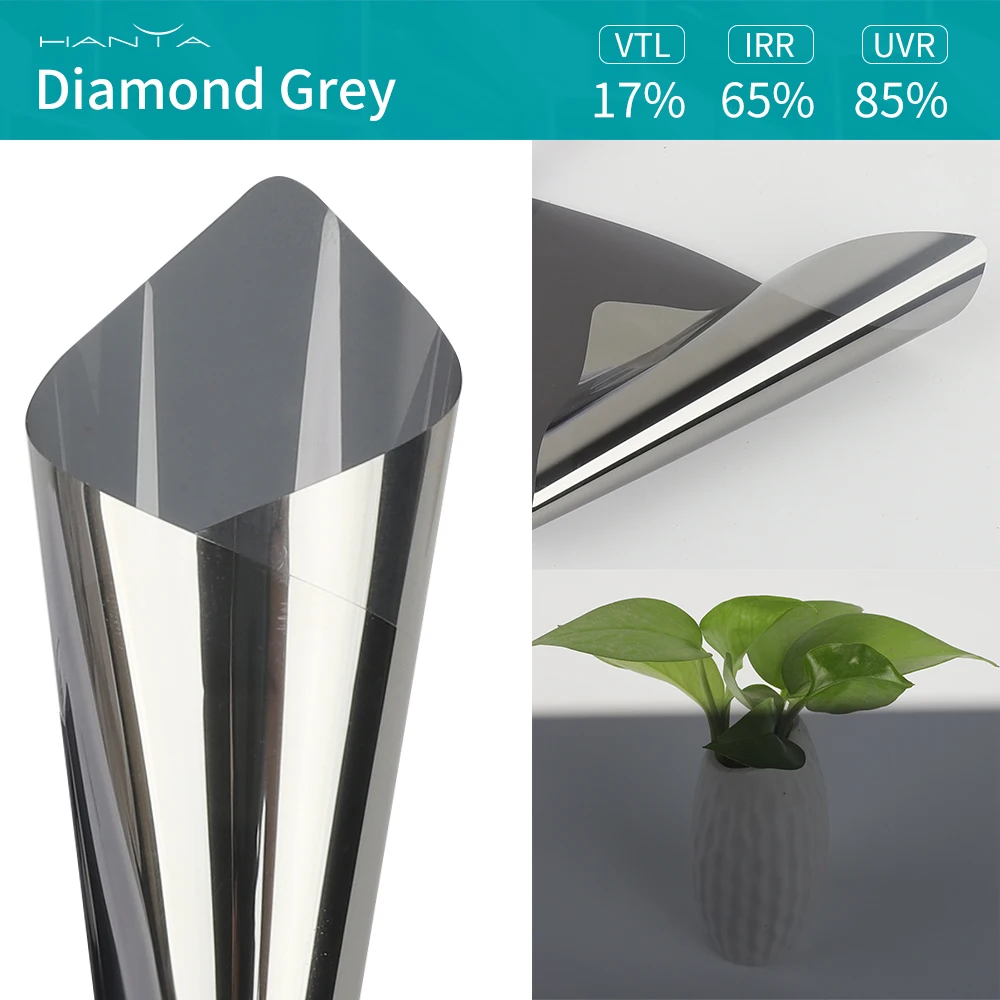 PET 2 Mil Diamond Grey Anti UV-Rays Architectural Solar Film Windows