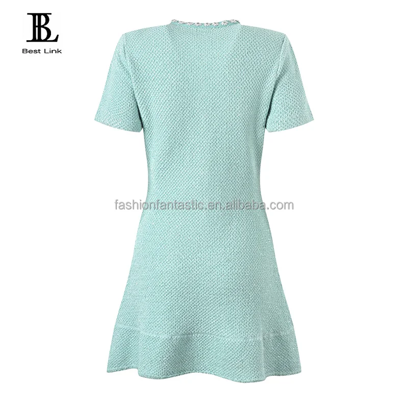 High Quality Ladies Wool Dress Tiktok Hot Sell Dresses Stock Wholesale Women A-line Sweater Dress