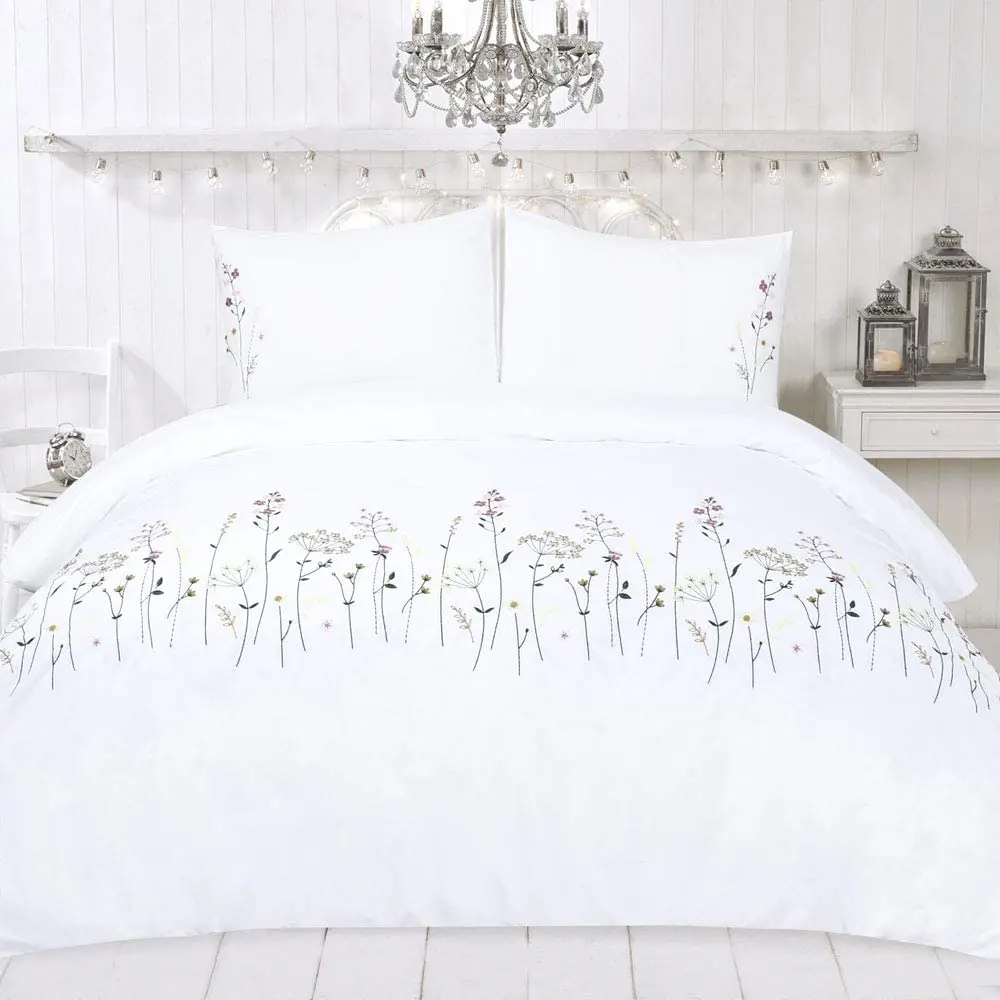 hot selling customized floral luxury embroidery home bedding bed duvet cover set
