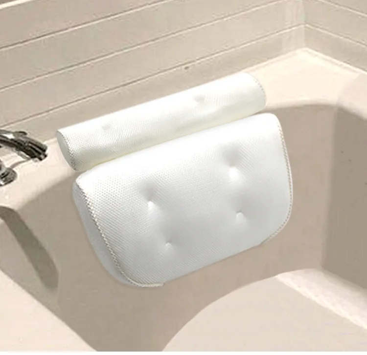 Custom logo bathroom Portable Relaxing Headrest Bathtub Spa Cushion Back Neck Support Bath Pillow