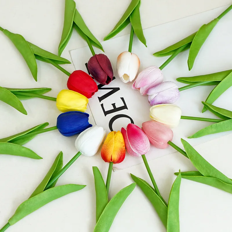 High-end Real Touch Tulip Home Decoration Flowers Living Room Decoration Faux Flower Artificial Tulip Simulated Flower Boutique