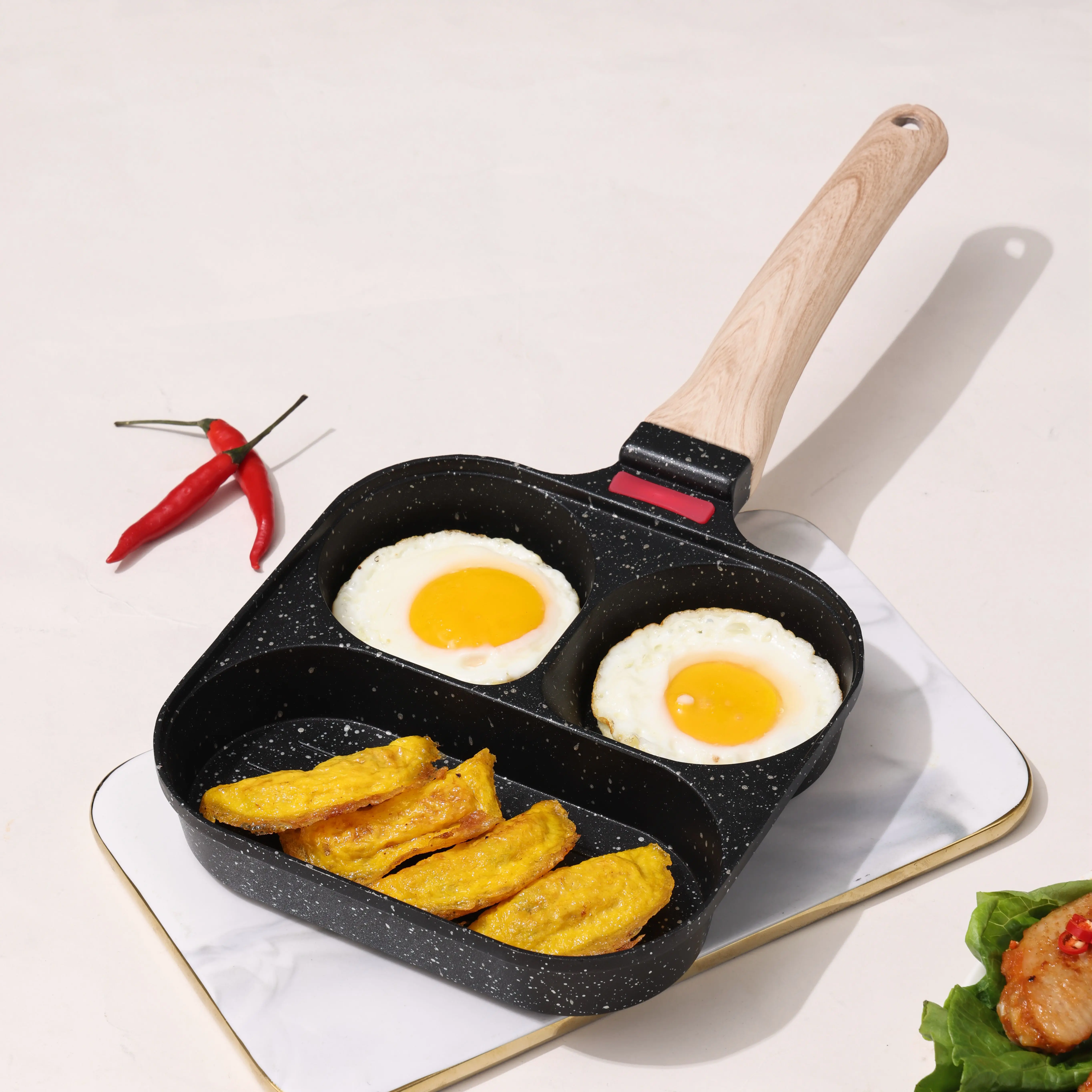 High Quality Cheap Basics 38*18.2*3.5 Multifunctional Egg Wholesale Cookware Set Frying Pan