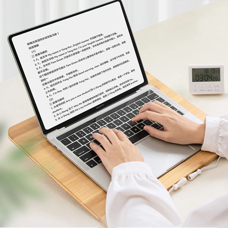 2022 New Design Adjustable Bamboo Book Stand Manufacturer Hot Sale Cookbook Holder Wooden Stand for Tablet