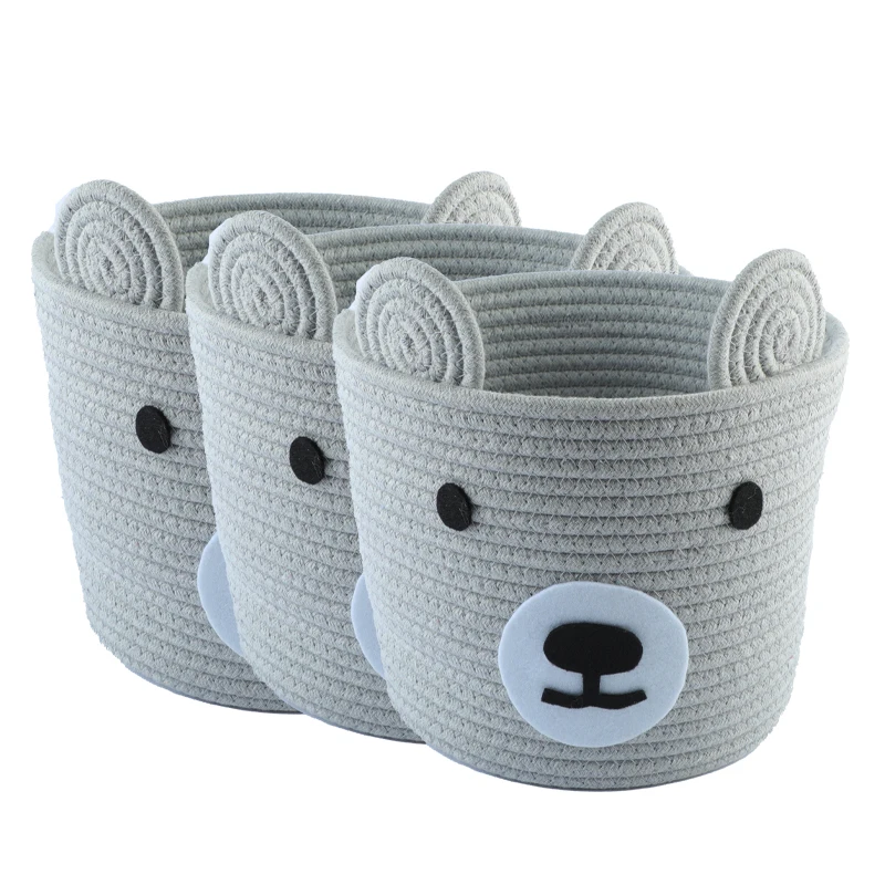Wholesale Multiple Specifications Baby Cute Woven Basket Cotton Rope Storage Baskets