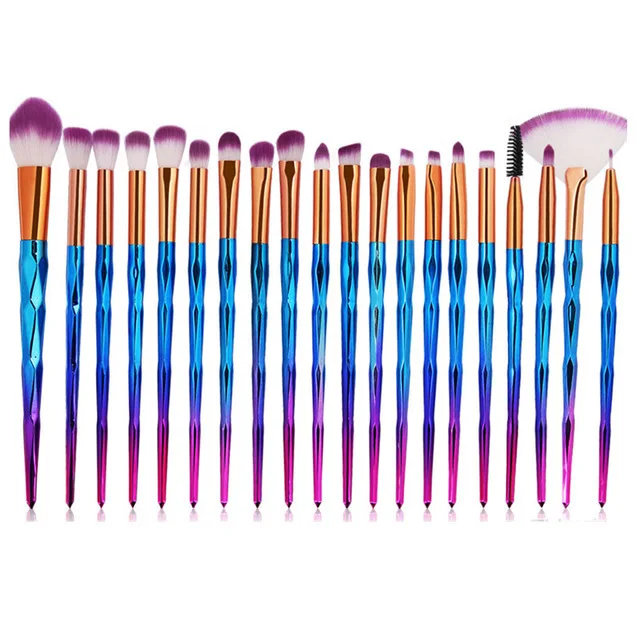 
Набор для макияжа 20 шт., Набор радужных косметических кистей с алмазной ручкой для макияжа, набор инструментов 