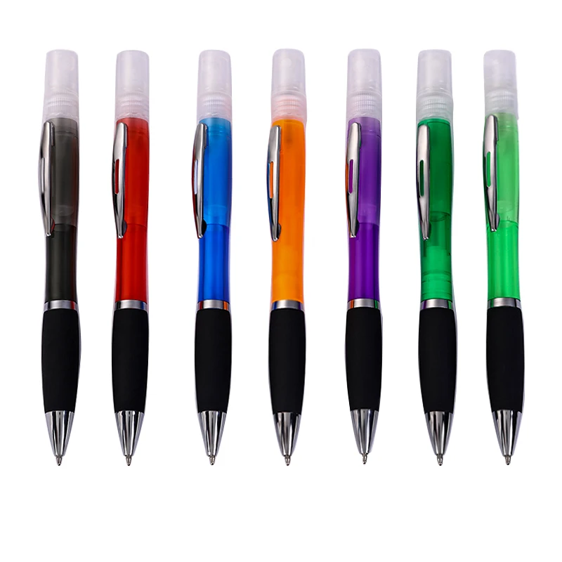 
Hot Selling Portable Colorful Perfume Retractable Sanitizer Sprey Ballpoint Pen 