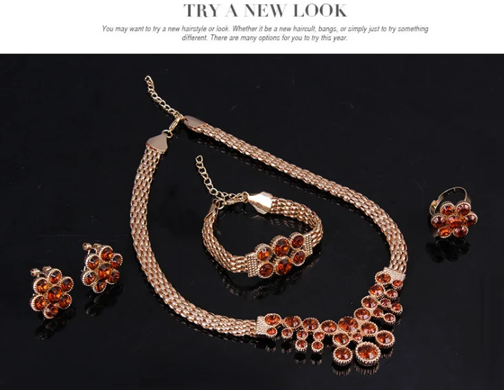 Indonesia Wholesale Fashion Gold Plated Jewelry Set Small Order