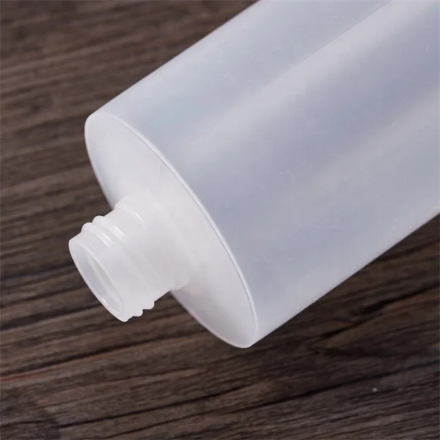 120ml 350ml HDPE plastic round cylinder soft squeeze bottle with flip top for cosmetic lotion shampoo