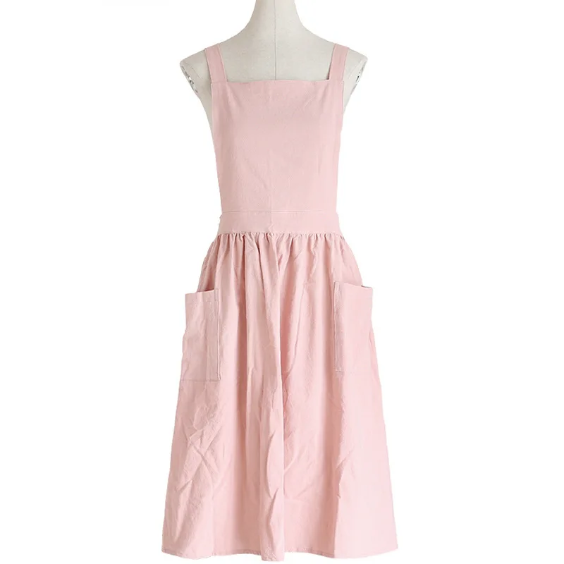 Nordic Florist Cotton Linen Apron for Mommy and Me Gardening Coffee Shop Kitchen Cooking Baking Cleaning Barista Painting Apron