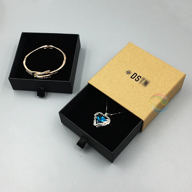 Kraft Brown Paper Custom Logo Thin Large Necklace Jewellery Box