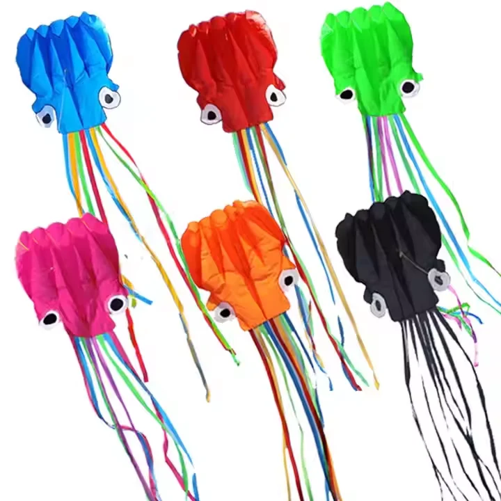 Wholesale Large Octopus Kite Long Tail Beautiful Easy Flyer Kites Beach Kites for Kids and Adults