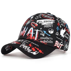 Letter Baseball Cap Graffiti Sun Hip Hop Cap Visor Spring Hat Men Adjustable Snapback Cotton Cap For Women Men Hats